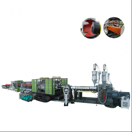 HDPE / PP / PVC خط بثق الأنبوب المموج ذو الجدار المزدوج الأفقي